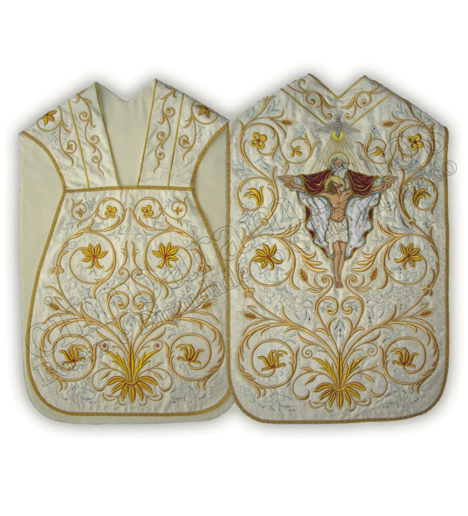 CR BR27 - CASULA ROMANA BRANCA SANTISSIMA TRINDADE
